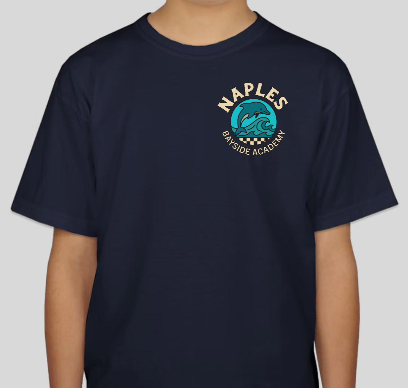 Youth Dolphin Check Short Sleeve Tee - Blue