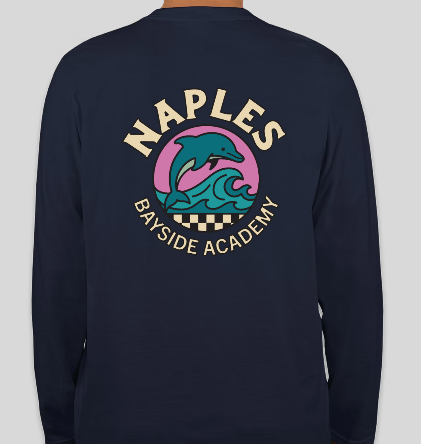 Youth Dolphin Check Long Sleeve Tee - Pink
