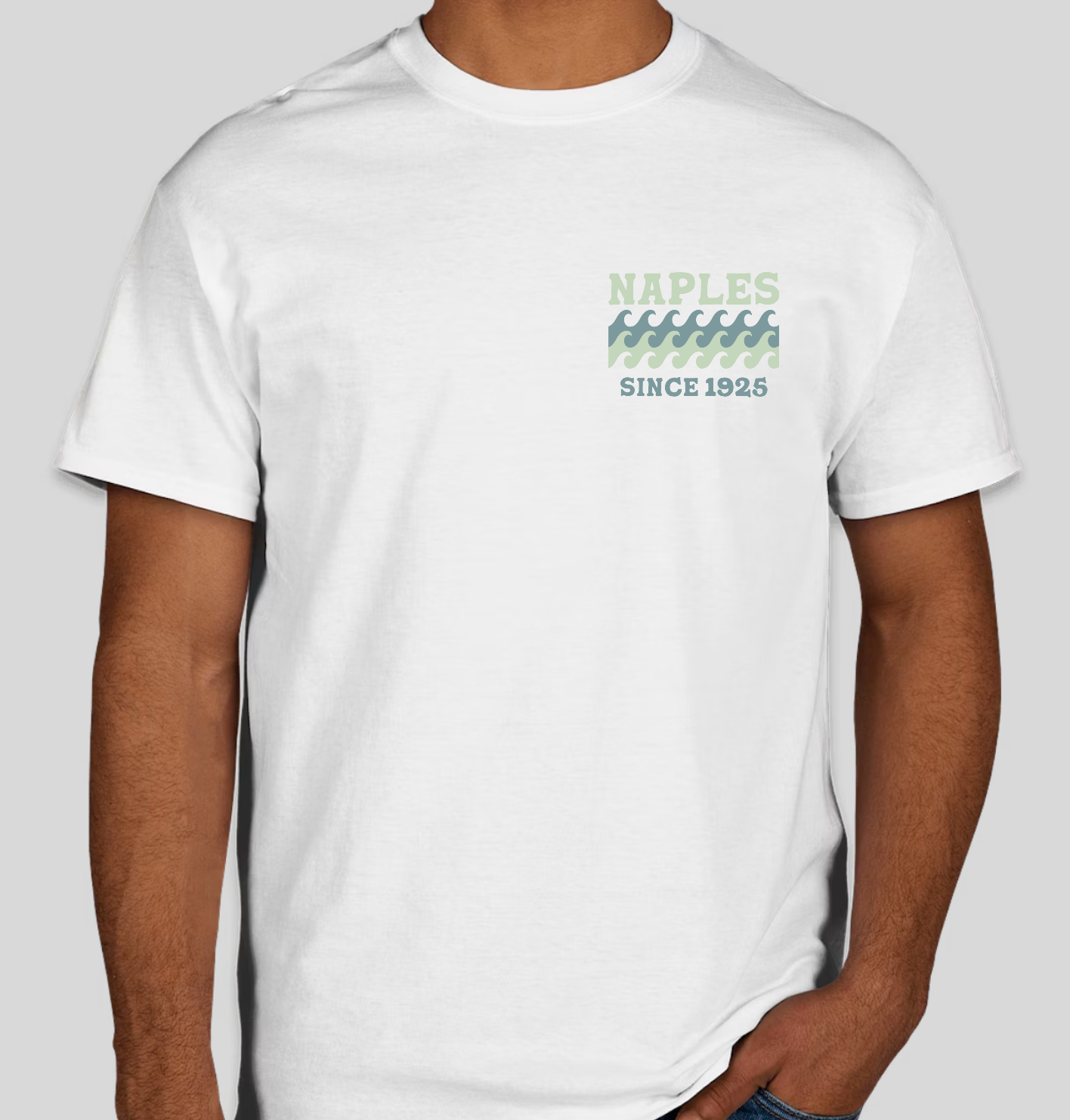 Adult Waves Short Sleeve Tee - White