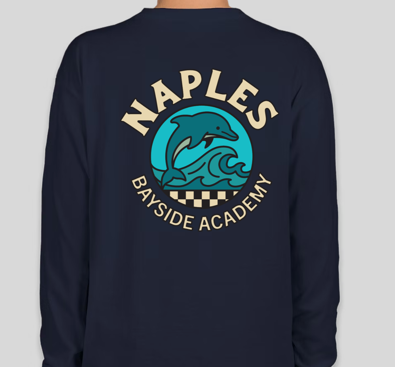Youth Dolphin Check Long Sleeve Tee - Blue