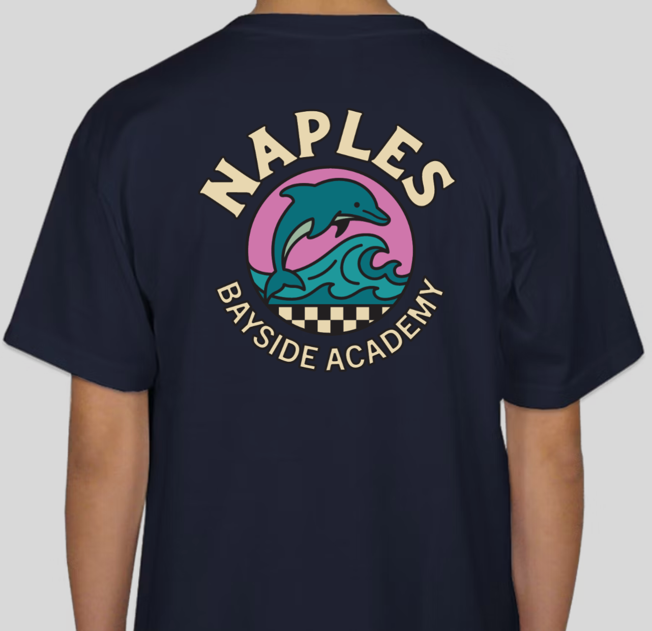 Youth Dolphin Check Short Sleeve Tee - Pink