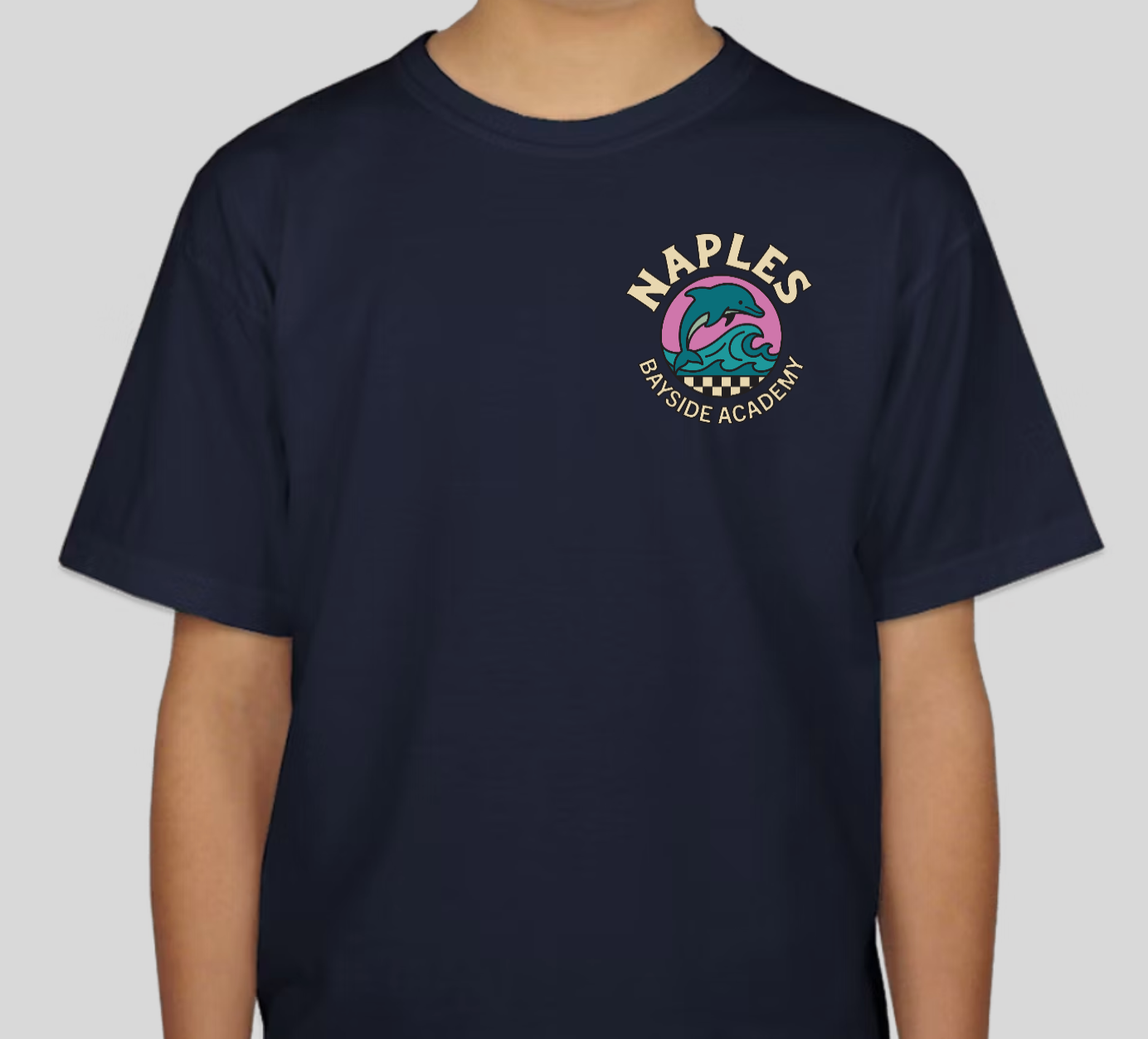 Youth Dolphin Check Short Sleeve Tee - Pink