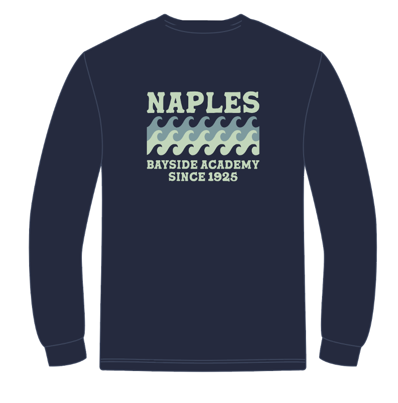 Youth Waves Long Sleeve Tee - Navy