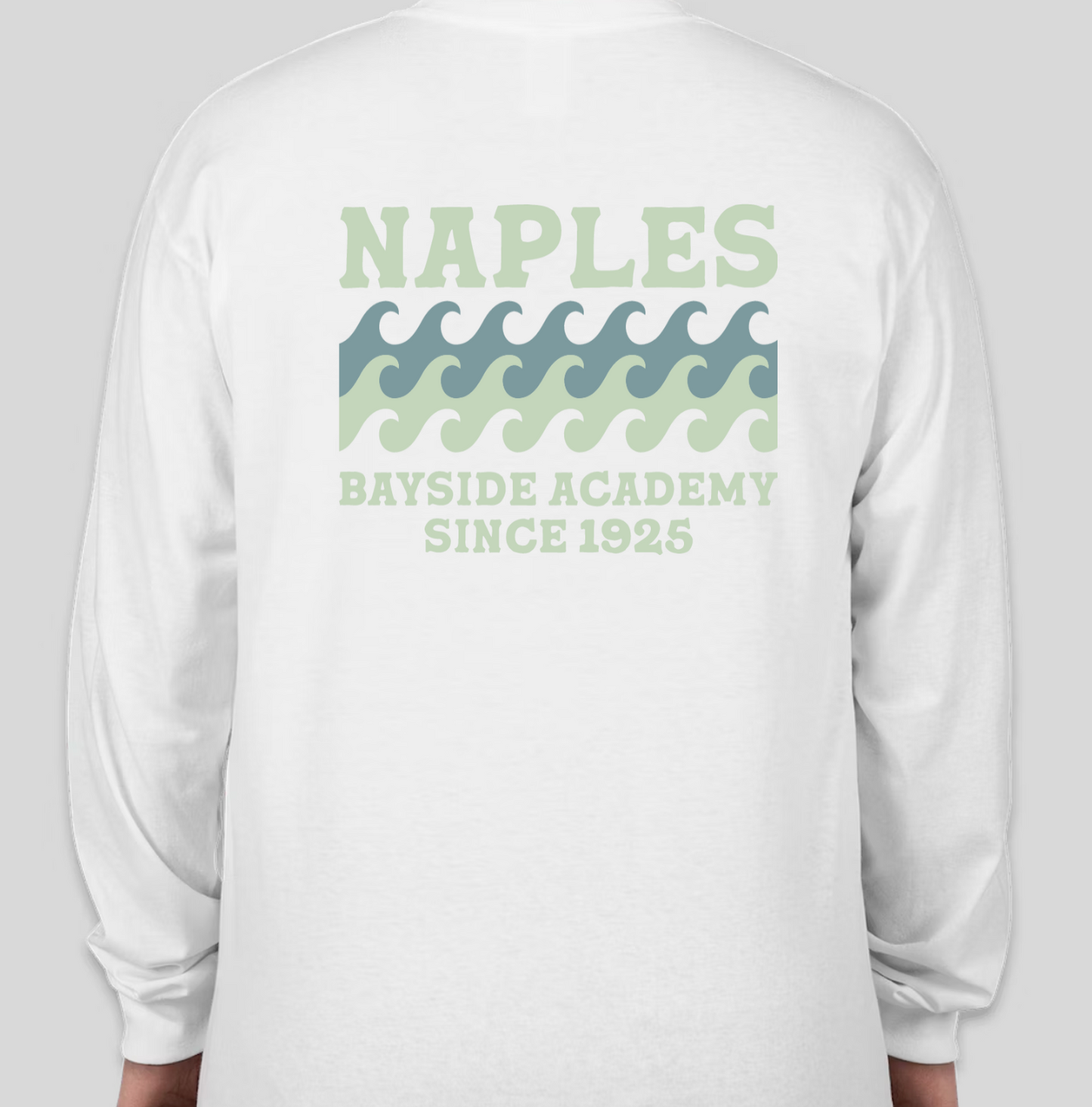 Adult Waves Long Sleeve Tee - White