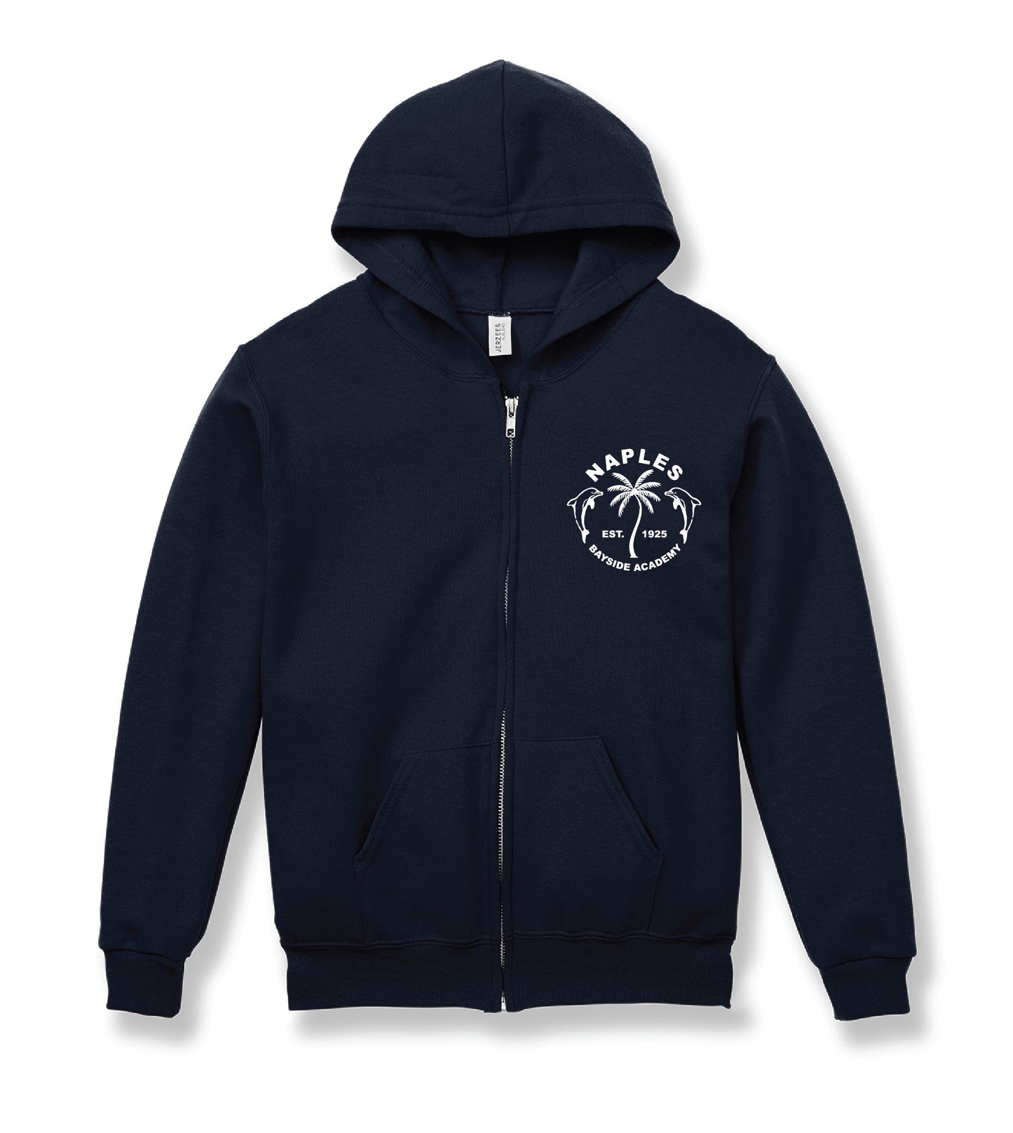 Youth Wavy Palm Zip Up - Navy